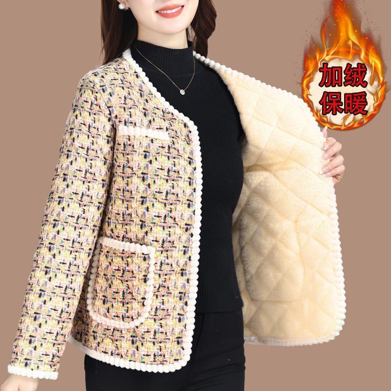 Xiaoxiangfeng cotton-padded jacket winter new mother's clothing plus velvet warm cotton-padded jacket short coat cold-proof thickened small cotton-padded jacket for women