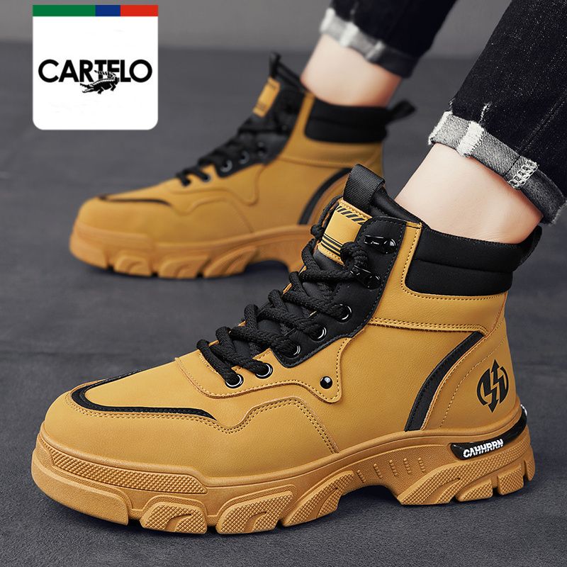 Cardile Crocodile Martin Boots Men's 2023 New Winter Velvet Cotton Shoes Popular Casual Shoes Work Boots Snow Boots