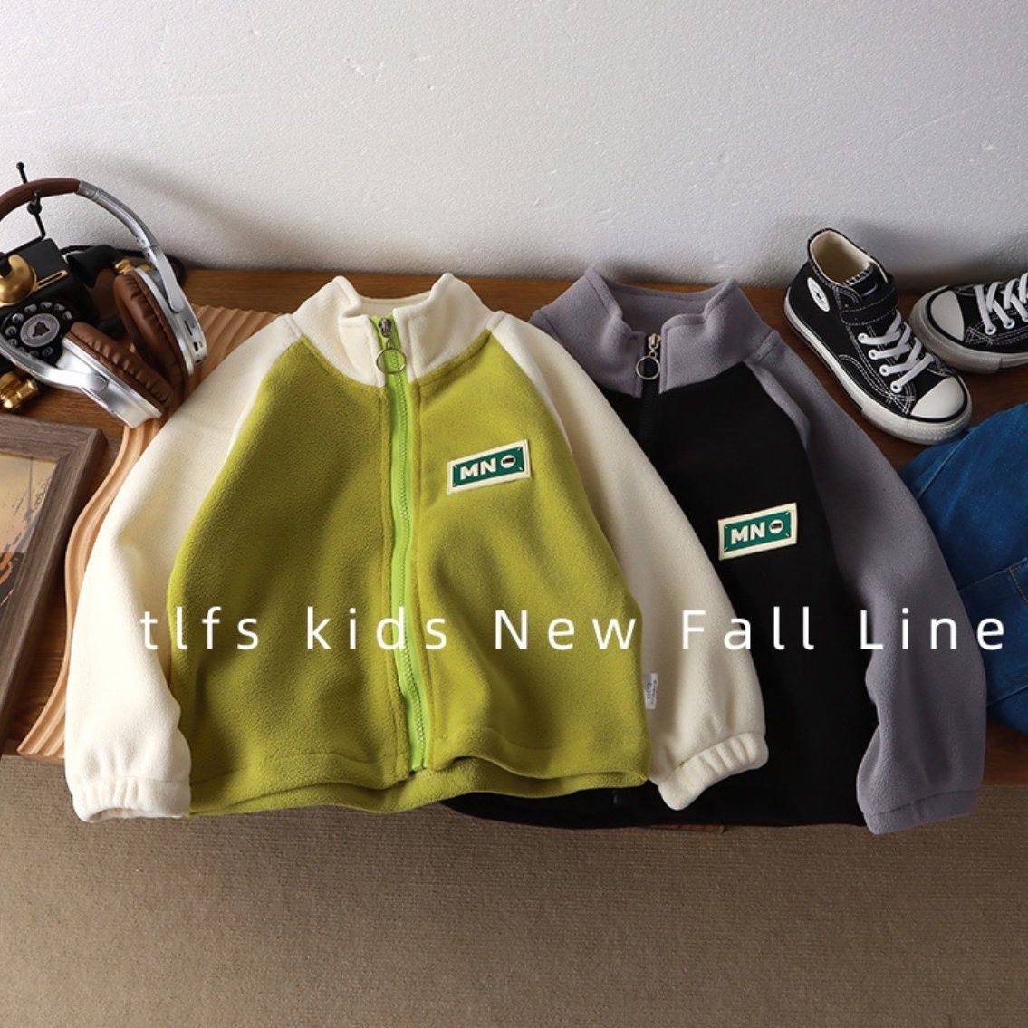 Children's Austrian velvet jacket autumn and winter plus velvet boys and girls casual splicing jacket Korean style foreign style winter 1-15 years old