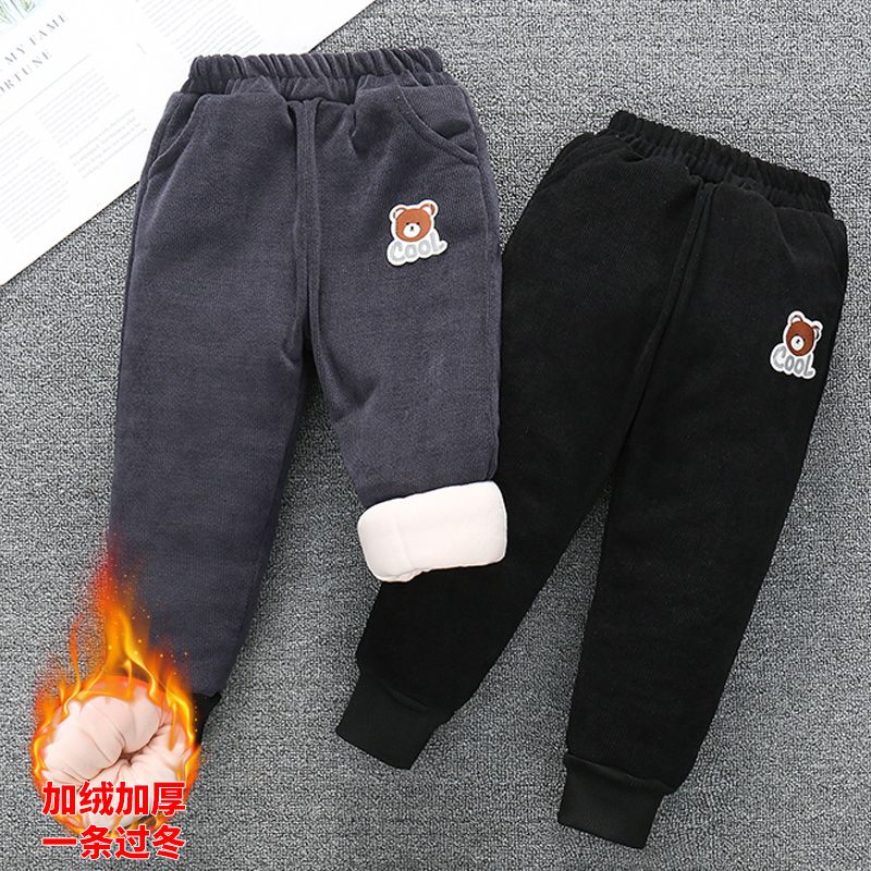 Children's quilted and thickened cotton pants 2023 new winter pants for boys and girls, warm pants for children and middle-aged children to wear outside