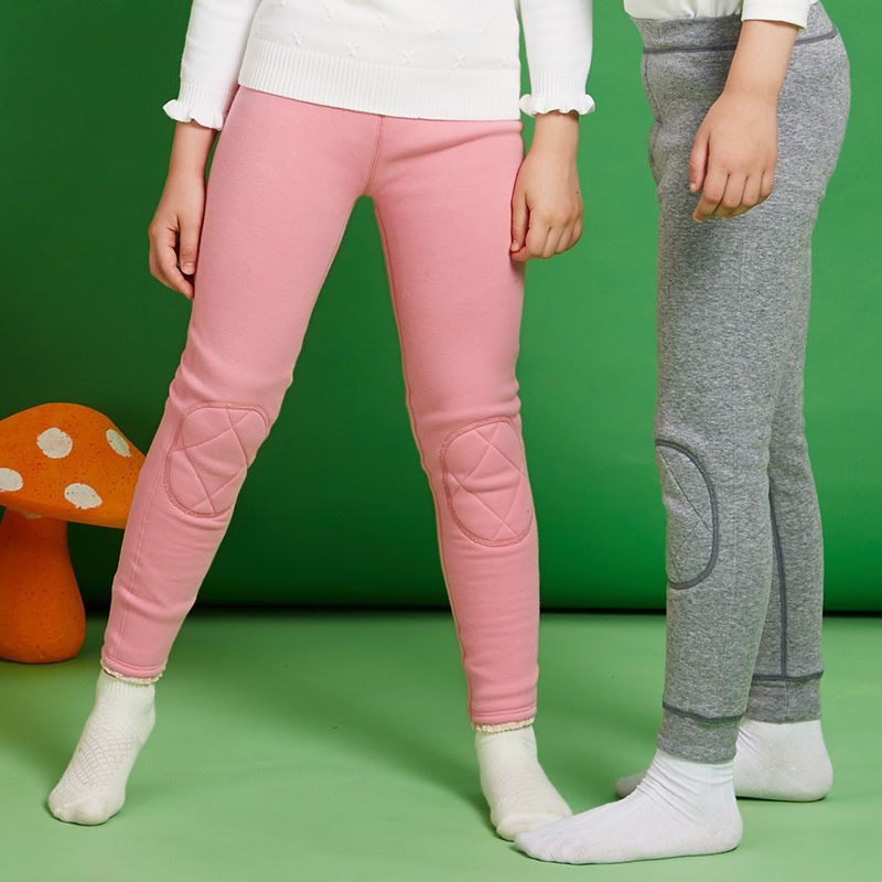 Children's clothing boys and girls warm pants plus velvet and thickened children's leggings for inner wear cotton pants autumn and winter baby knee pads velvet pants