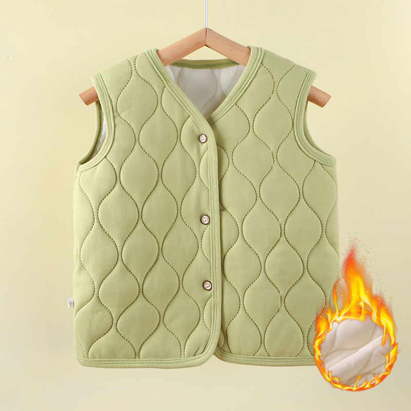 Children's vests, winter velvet and thickened quilted thermal vests, junior high school students' vests with cold-proof children's liner