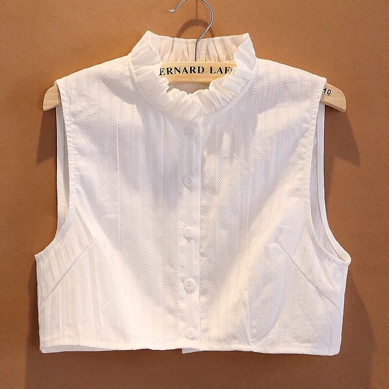 2023 autumn and winter pure cotton stand-up collar square collar fake collar women's versatile fake collar shirt decoration black and white shirt formal collar