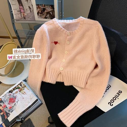 [Quality] Ageless short knitted cardigan for women in spring and autumn, age-reducing, western-style sweater design jacket