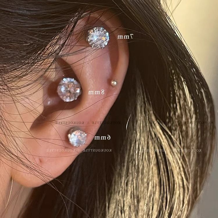 [No Ear Piercing] Super Flash Zircon Flash Diamond Magnetic Ear Clip for Women Without Piercing Ear Bone Clamp Ear Nails Cochlear Nail Earrings