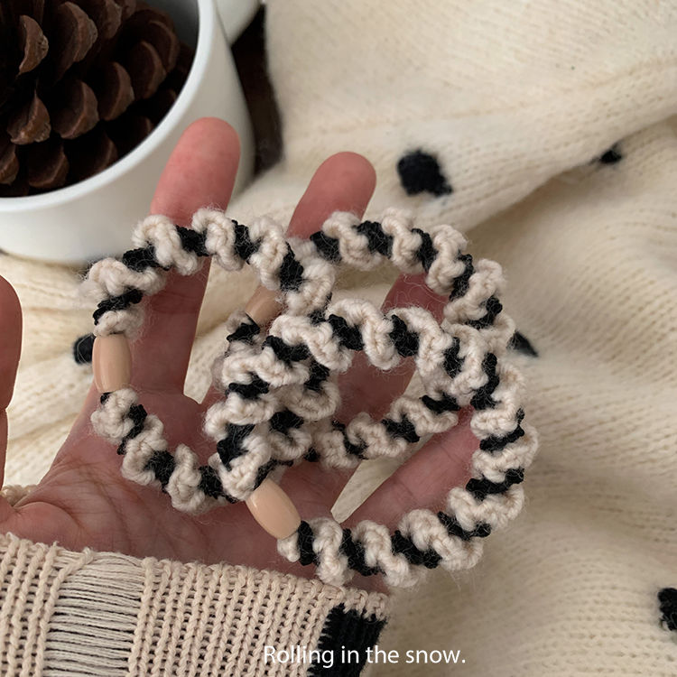 Three pack | Simple basic braided hair rope, high elasticity, rubber band set for girls, Japanese and Korean headwear, versatile and durable