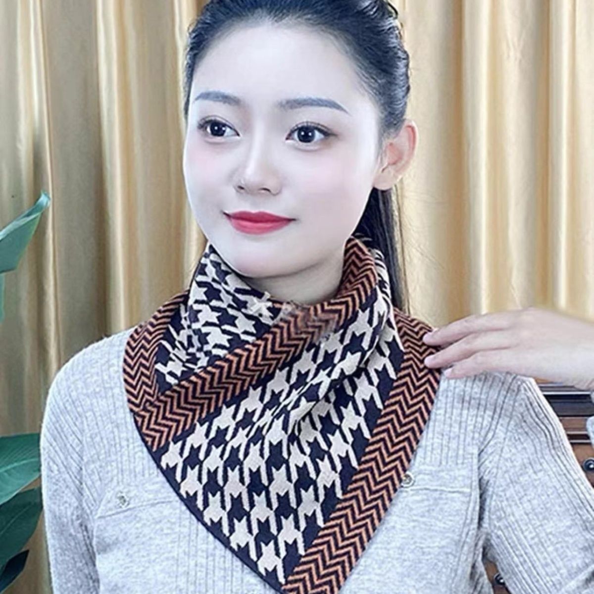Neck scarf Korean style scarf fashionable warm autumn and winter cervical neck sleeve 2023 new triangle cold protection versatile