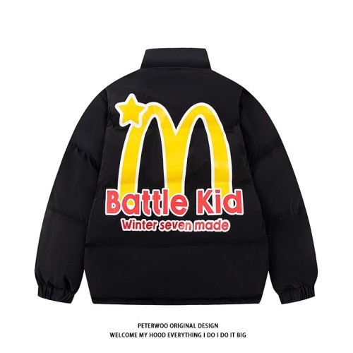 [Tmall/Quality] Heavy cotton clothing/hand-stuffed cotton, national trend McDonald's letter printed cotton clothing and cotton jacket for women