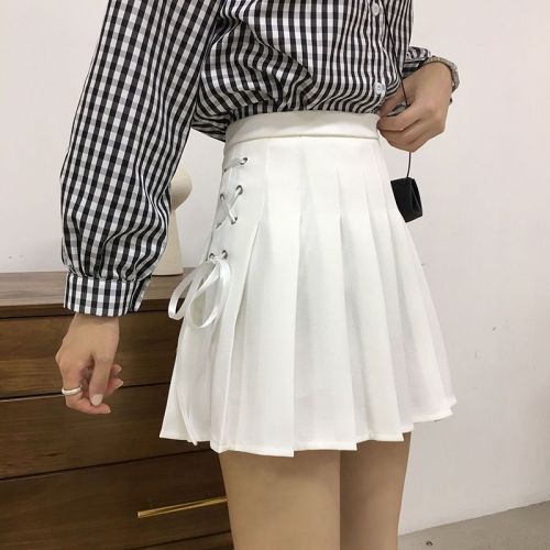 Pleated skirt women's spring and summer 2020 new skirt versatile strappy skirt Korean style college style short skirt A-line skirt