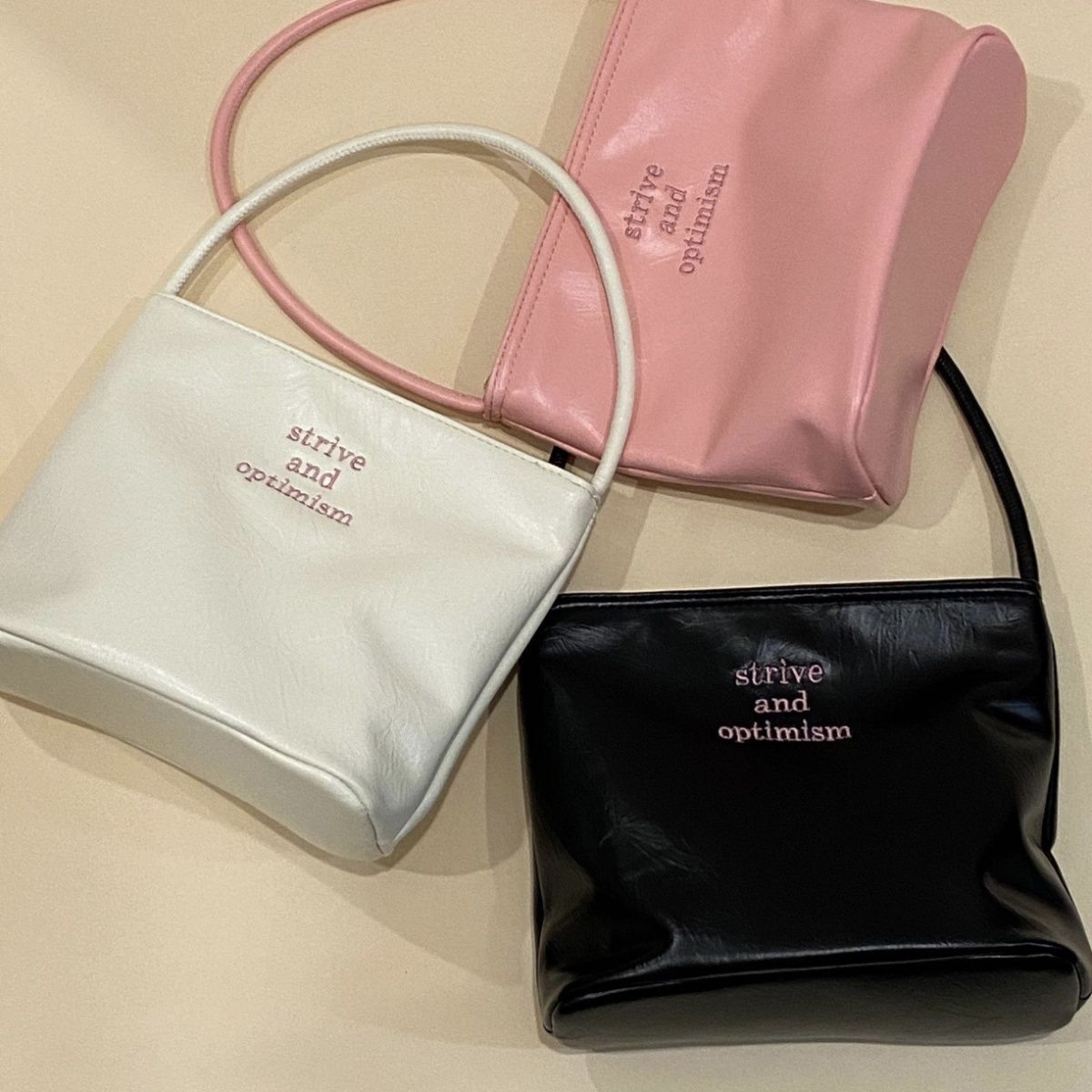 Korean style bag for women 2023 new fashion embroidered high elastic waterproof PU leather bag versatile casual underarm shoulder bag for women