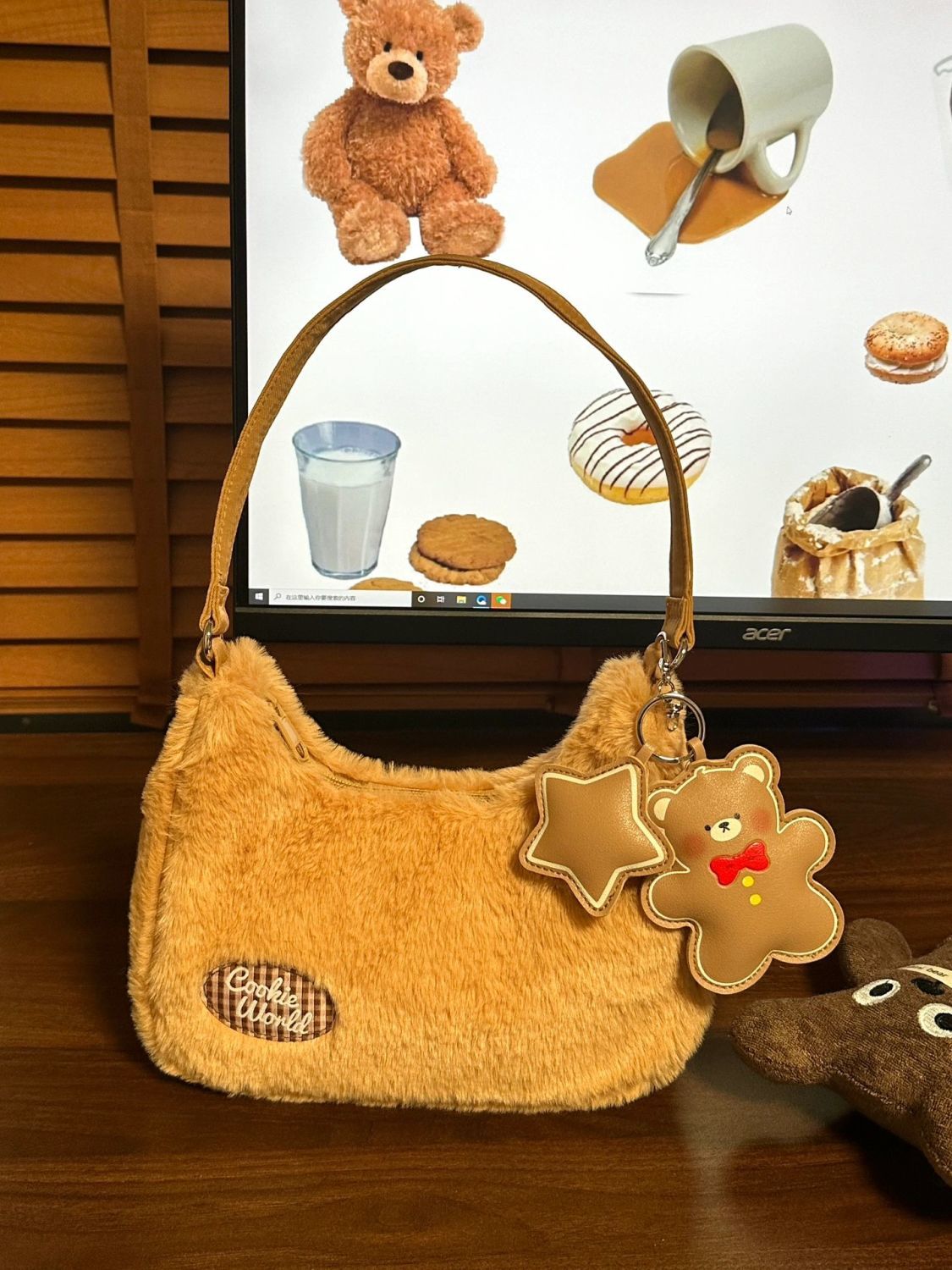 2023 autumn and winter high-end furry bag for women cute plush hand-held armpit bag ins style crossbody shoulder bag