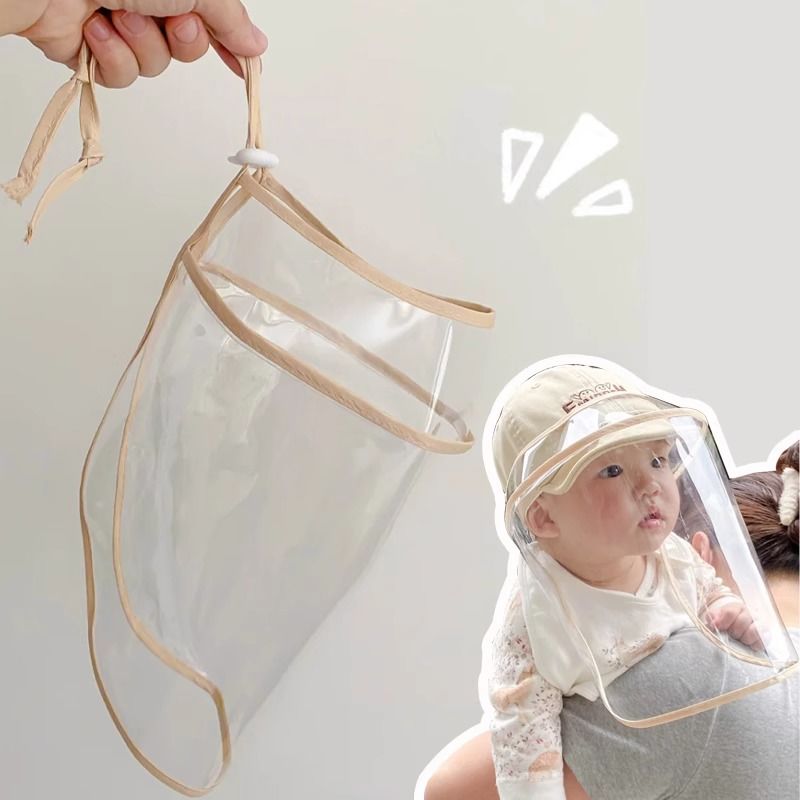 Newborn baby isolation protective mask baby anti-spray hat children's face covering anti-epidemic hat adjustable protective hat
