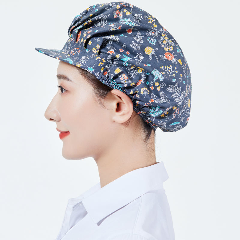 Dust-proof work hat women's kitchen hat anti-smoke cooking anti-hair loss breathable chef hat restaurant cotton