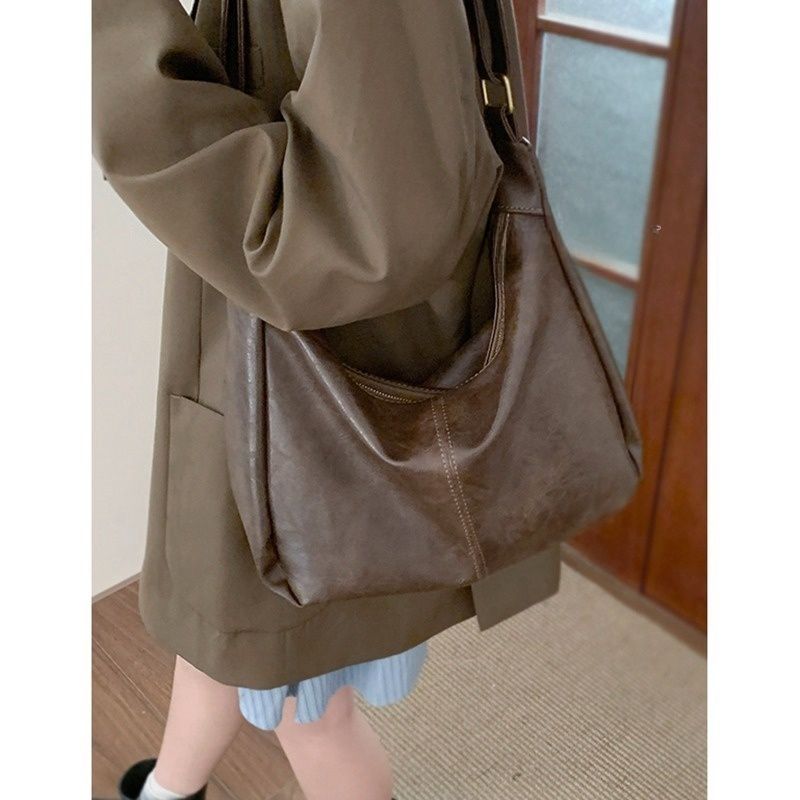 Maillard Retro Crossbody Bag Women's 2023 New Trendy Korean Tote Bag Versatile Large Capacity Shoulder Bag
