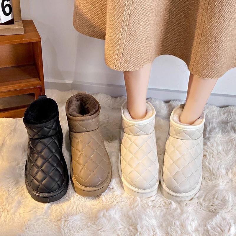 Snow boots for women 2023 new winter velvet thickened shoes waterproof non-slip warm bread shoes Northeast large cotton shoes