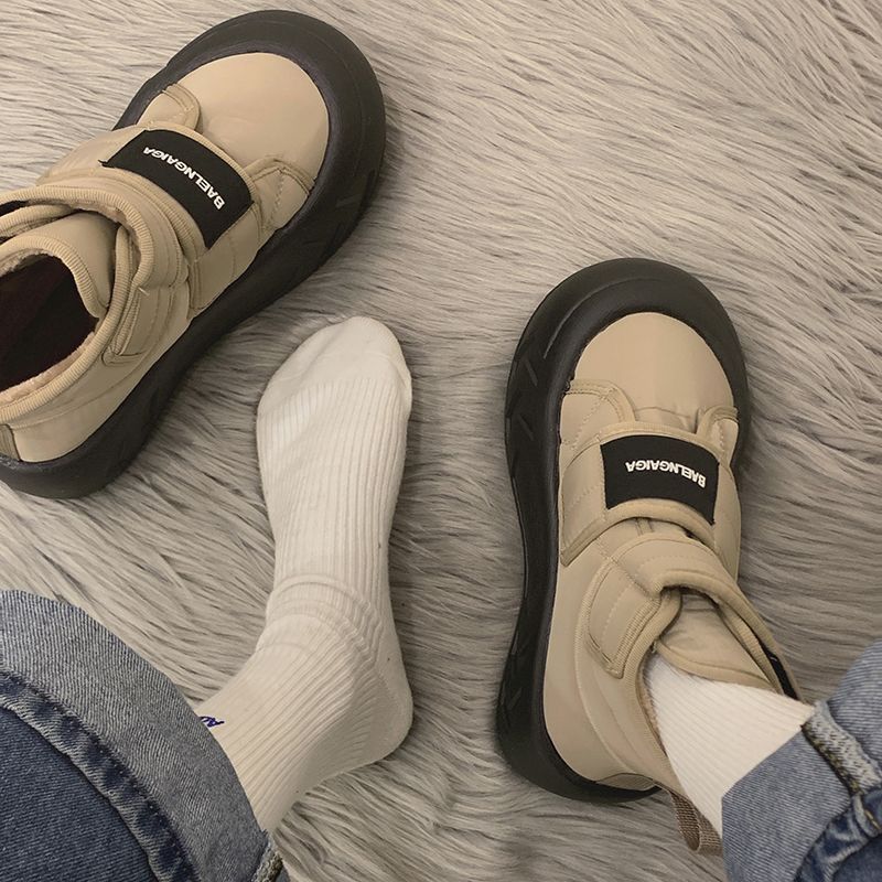 Bread cotton shoes for women 2023 winter new fashion super hot Velcro all-match thick-soled waterproof and anti-ski boots