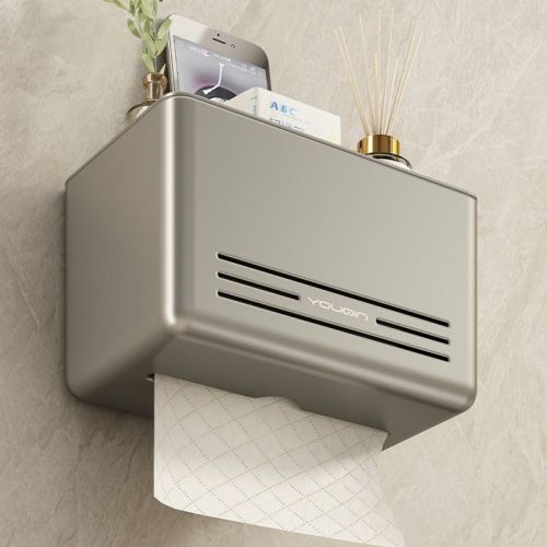 优勤卫生间厕纸盒免打孔防水壁挂式卷纸架纸巾抽纸盒卫生纸置物架