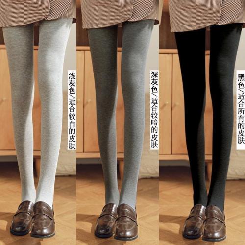 Autumn and winter thickened velvet leggings for women, high-waist outer wear, vertical stripes, slimming, Korean style student warm all-in-one pants