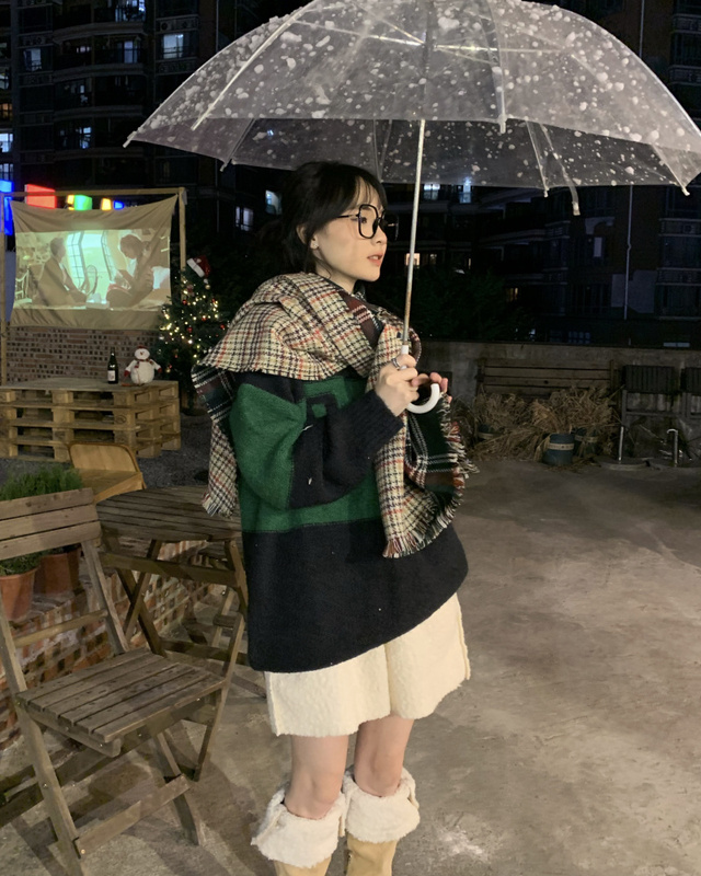 實拍 三標齊 P字母提花撞色圓領寬鬆中長款毛衣女針織衫上衣