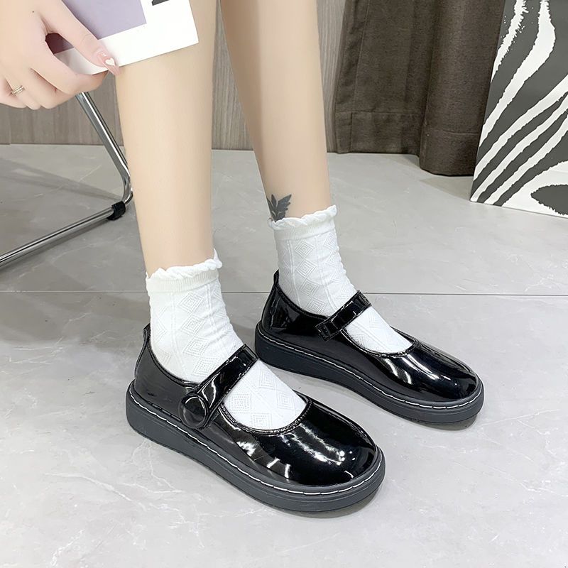 Round toe jk basic Japanese style British style cute soft girl low heel shoes ins original non-slip small leather shoes for women