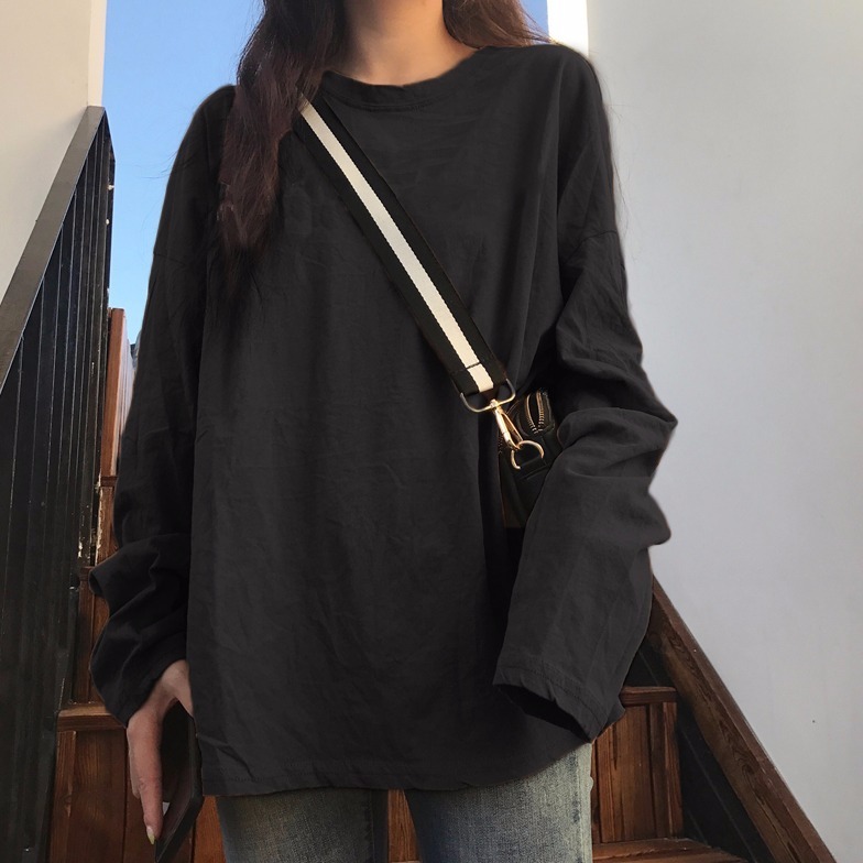 2023 Spring Versatile Western Style T-shirt for Women Spring and Autumn Hong Kong Style Long Sleeve Bottoming Shirt Korean Style Trendy Student Loose Top