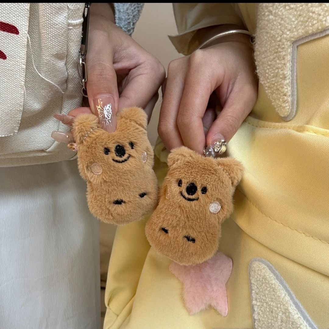 Squeaky kangaroo keychain, cute girly heart, plush bag pendant, accessories, girlfriends and couple gifts
