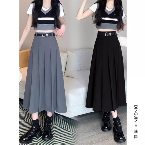 T-shirt jacket JK uniform shirt A-line skirt dress pleated skirt women's autumn and winter spring and summer two-piece suit skirt