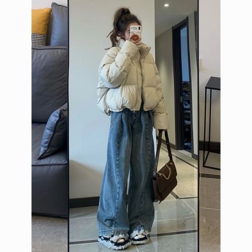 Winter short down jacket for women  new winter Korean style fashionable high waist slimming thickened bread jacket