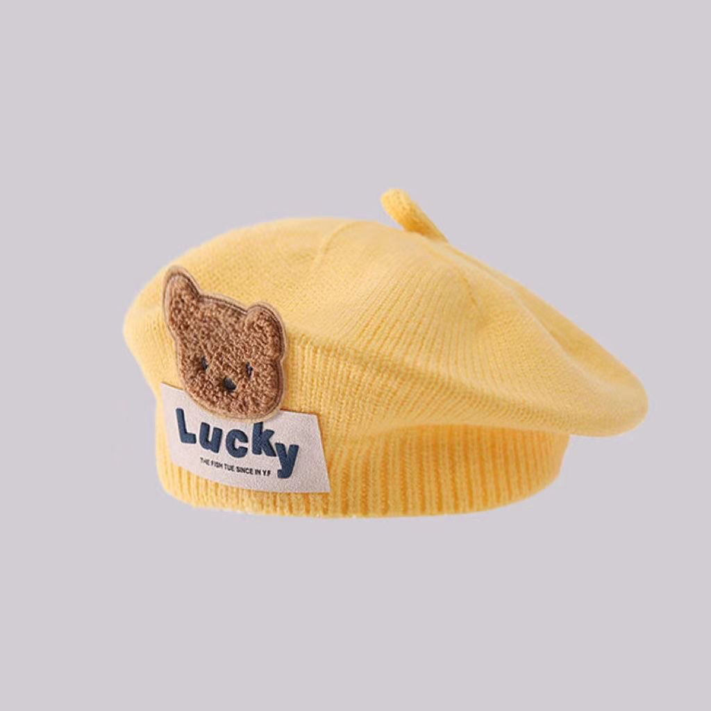Baby hat beret autumn and winter baby bear infant knitted boy and child wool painter wool hat
