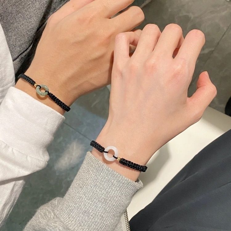Ping An Buckle Couple Bracelet A Couple's Men's and Women's Braided Bracelet as a Valentine's Day Gift for Your Girlfriend