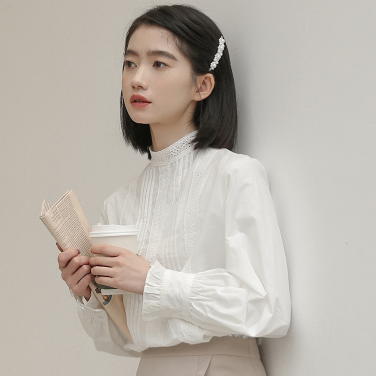 實拍2024春季新款 洋氣小衫新款長袖超仙氣質蕾絲打底衫上衣女