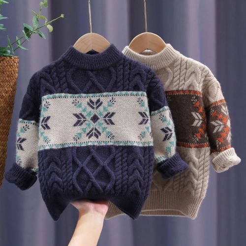 Boys pullover sweater  new style autumn and winter tops baby thickened children's woolen sweater