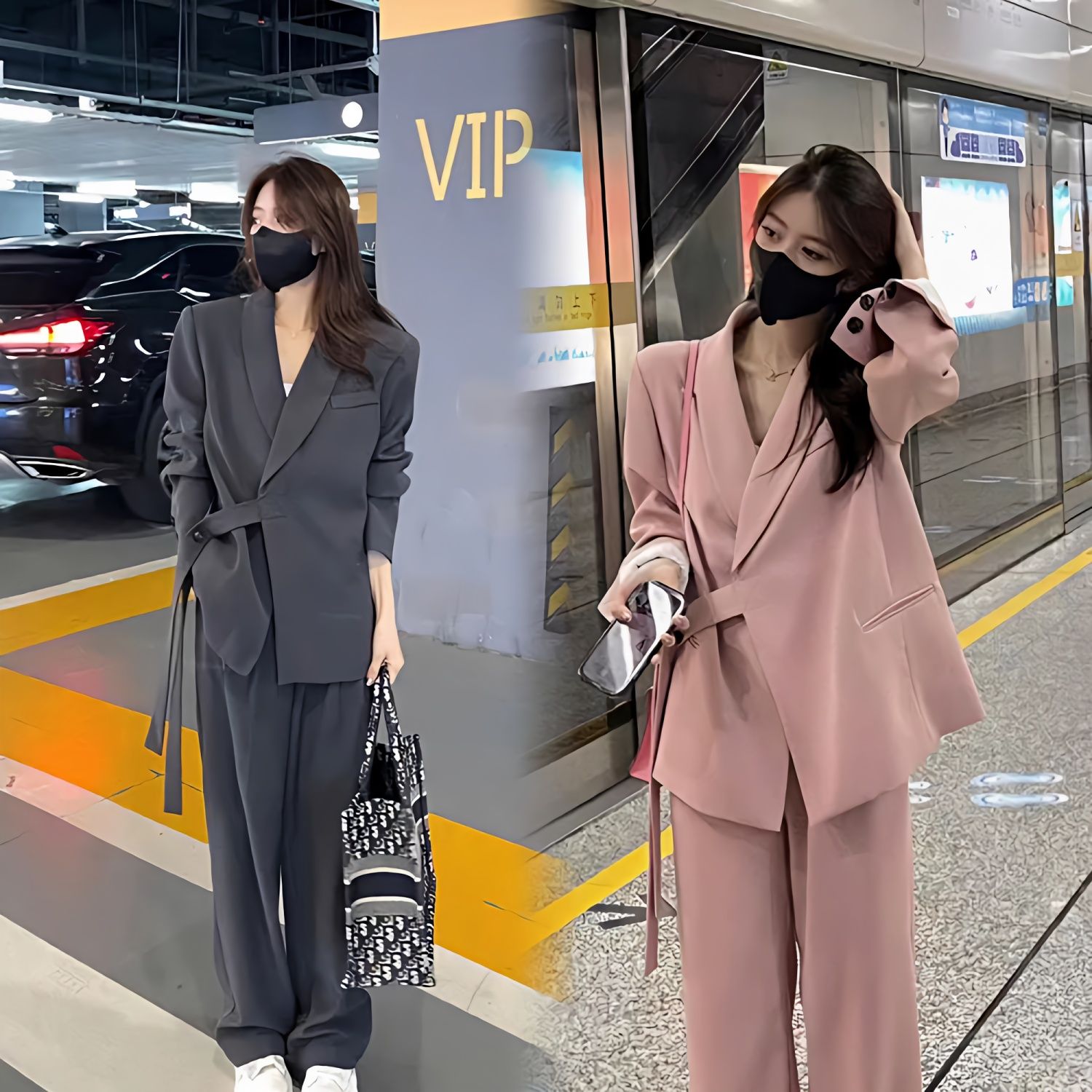 Casual suit high-end design strap suit jacket 2023 spring new Korean fashion suit suit for women