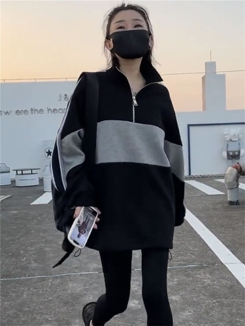 Large size 300 pounds plus velvet sweatshirt for women spring and autumn thin new style loose fat mm lazy style top jacket