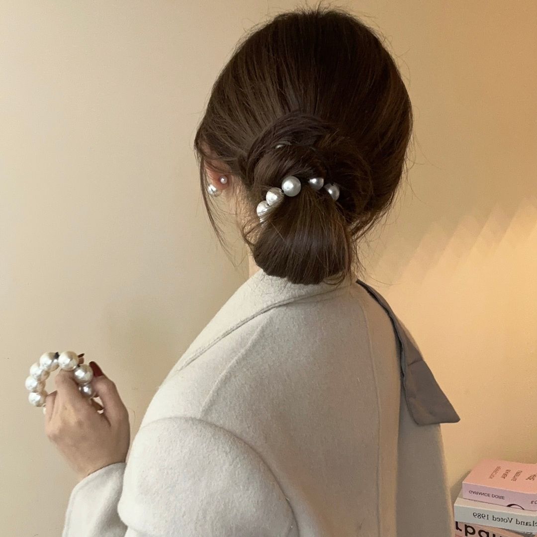 Gentle temperament beaded small fragrant hair ring can be used as a bracelet dual-purpose hair tie Korean French style