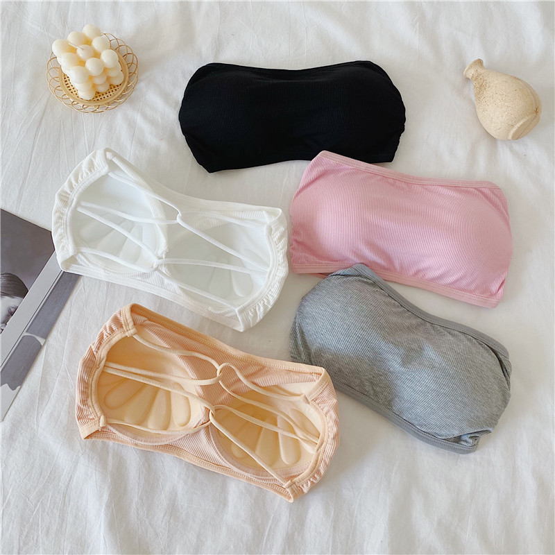 2024 spring and summer new style versatile strapless anti-exposure one-word tube top wrapped chest underwear bottoming vest women's bra