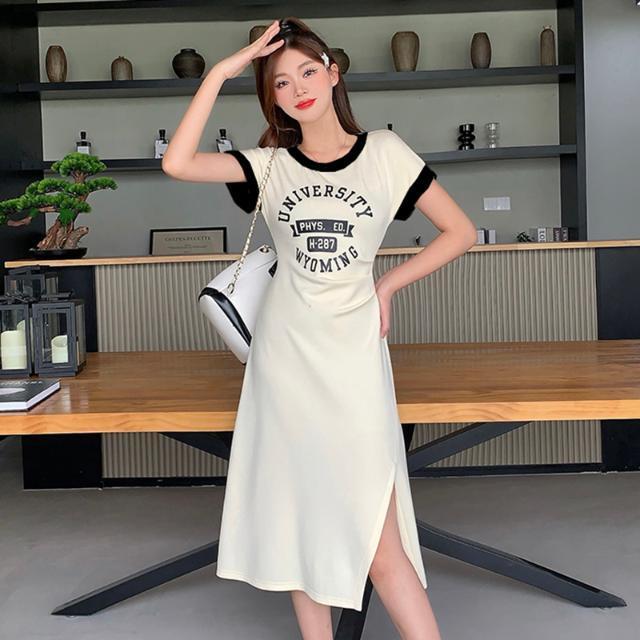 Plus size women's 2023 summer clothes for fat girls, casual and stylish A-line skirts, versatile crotch-covering printed dresses