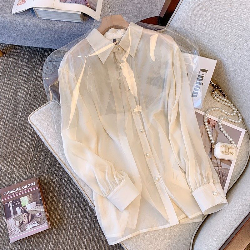New Chinese style back slit chiffon sun protection jacket for women in summer with suspender skirt thin cardigan and blouse