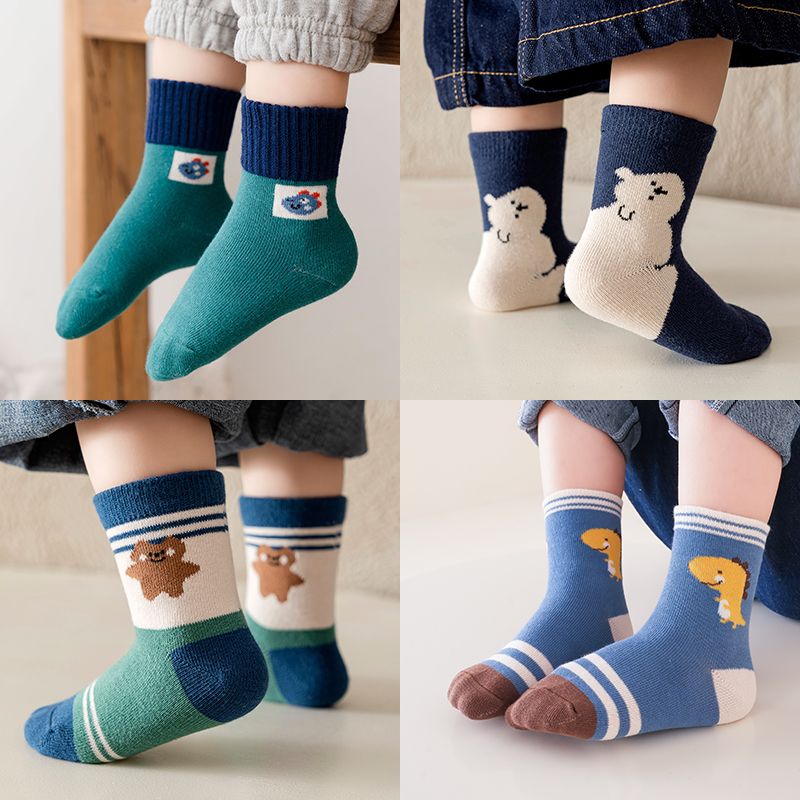 Children's socks autumn and winter mid-calf socks for girls 1-3 years old student boys cartoon children's socks baby socks spring and autumn socks