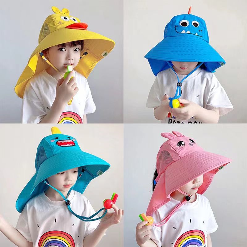 Children's sun hat for boys and girls, anti-UV summer sun hat, large brim, new thin breathable fisherman hat