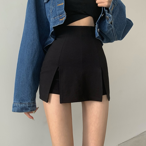 Half-length culottes for women, royal sister style, high waist, hip slit, A-line skirt, super shorts, sexy casual hot pants for hot girls in summer