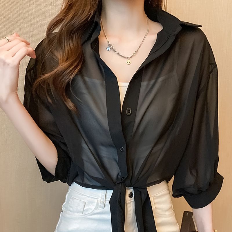 Summer new style small shawl, thin shirt, small coat, versatile sun protection clothing, chiffon cardigan for women