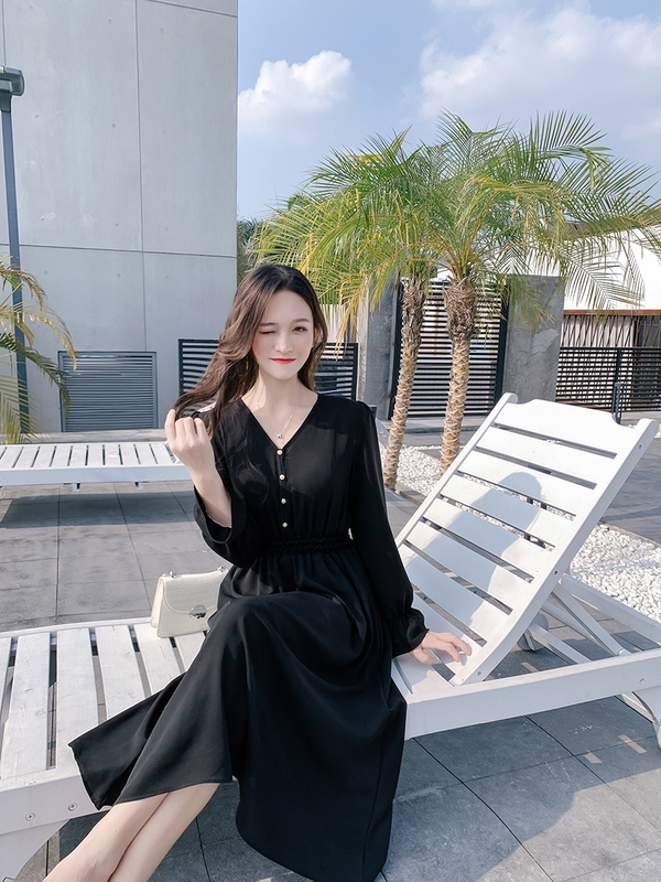 Dress ins super fairy slimming royal sister style student gentle style long skirt French first love platycodon skirt A