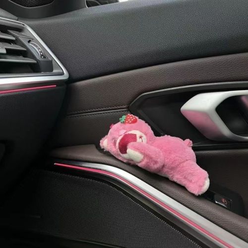 Strawberry Bear Car Ornament Car Center Console Plush Bear Decoration Car Couple Creative Cute Ornament