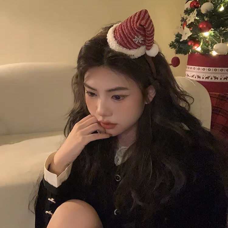 High-looking Christmas headwear, cute ins Christmas hats, autumn and winter exquisite hair hoops, bow hairpins, hair accessories