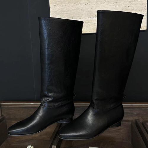 Carlo Daisy winter new Korean style thick heel pointed toe high knight boots slim casual versatile straight boots for women