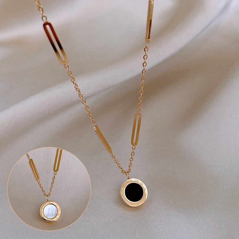 Roman necklace for women 2023 new hot style light luxury fashion niche high-end cute clavicle neck chain titanium steel does not fade