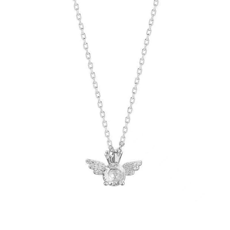 Small fresh summer angel crown necklace women's light luxury niche clavicle chain temperament simple design neck necklace accessories
