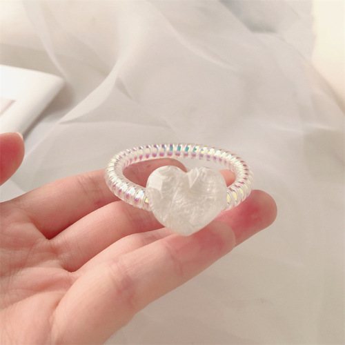 Water ripple love phone cord hair ring cute heart phone ring hair rope girl high elastic rubber band hair accessories