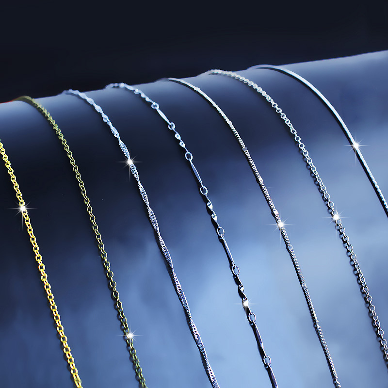 Imitation silver necklace snake bone chain water wave chain women's clavicle pendant accessories chain jewelry pendant chain